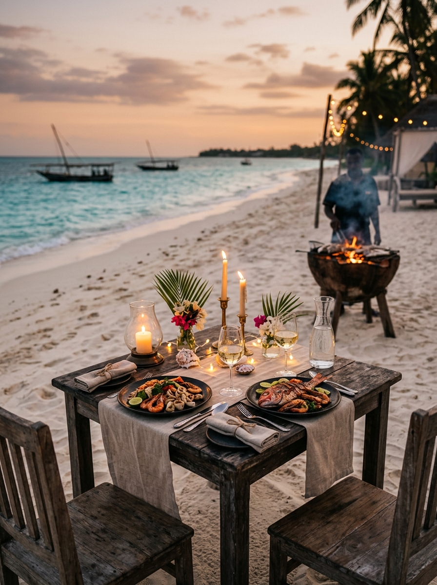 Intimate beachside dinner at Le Grand Bleu